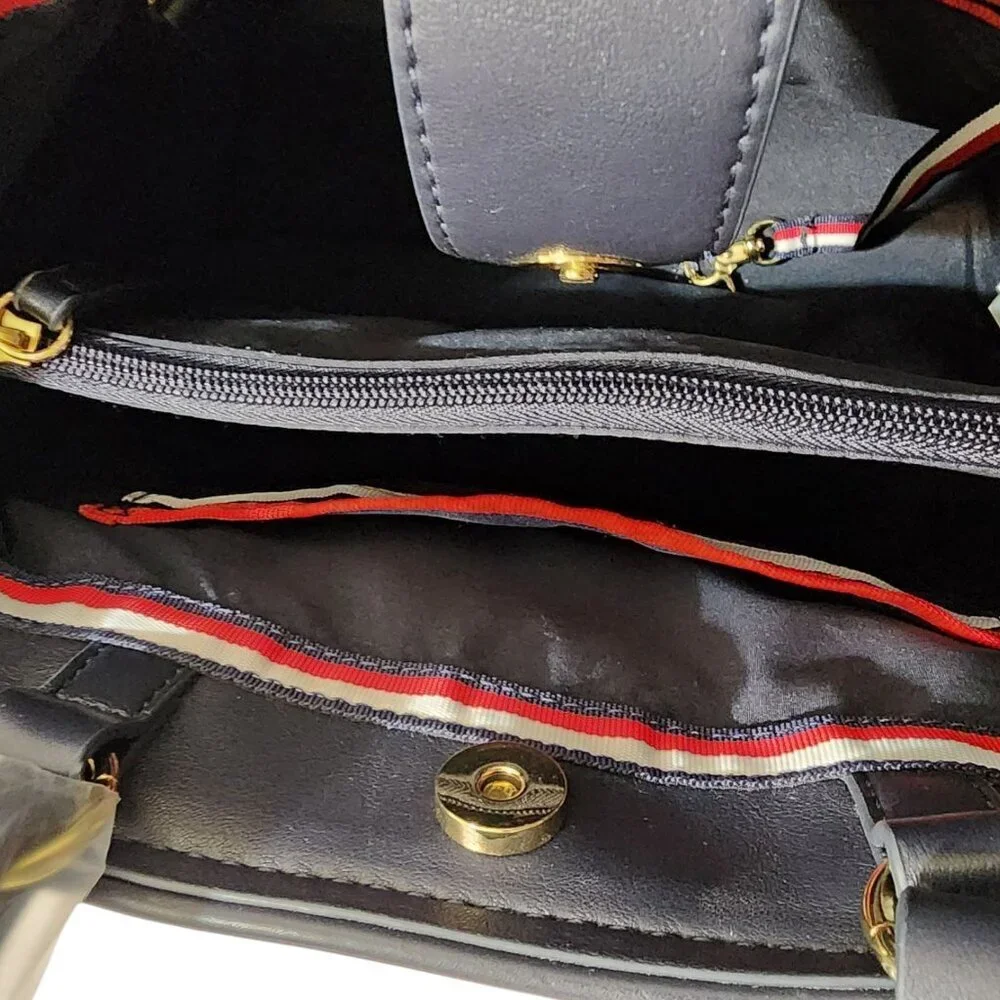Tommy Hilfiger Women's Classic Tote Bag Black Purse Medium NWT Crossbody + Strap
